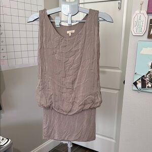 Giusy Italian Taupe Sleeveless Dress